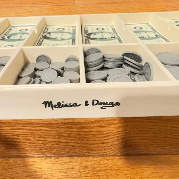 Lakeshore Toy Cash Register with Play Money and Melissa and Doug Play Money Set. - Picture 6 of 12